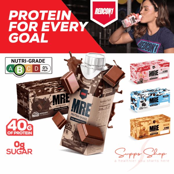 REDCON1 MRE 40G High Protein Low Carb Shake RTD Ready to Drink ,12x500ml Carton